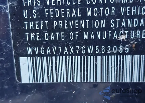 2016 Volkswagen Tiguan Se из США, поврежденный, VIN WVGAV7AX7GW562085